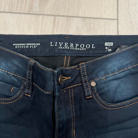 Liverpool Stitch Fix Women's Dark‎ Wash Straight Jean Size 0 Long - Picture 7 of 10